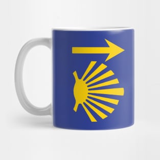 Camino de Santiago de Compostela Yellow Scallop Shell and Arrow Mug